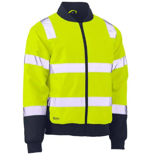 Picture of Bisley, Taped Two Tone Hi Vis Bomber Jacket With Padded Lining